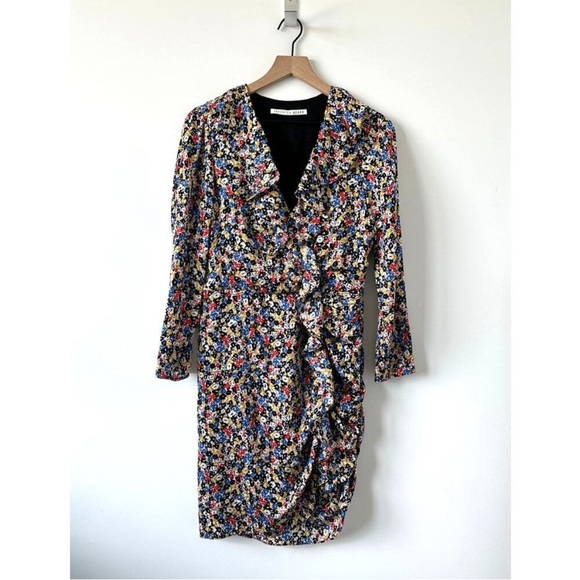 Veronica Beard Minna Floral Ruffle Silk Dress Size 8 - Picture 10 of 16